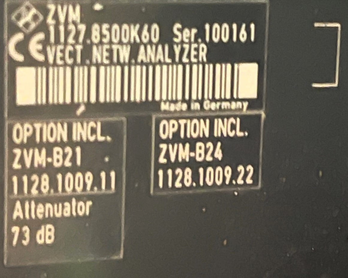 Rohde & Schwarz ZVM NETWORK ANALYZER (20GHZ)